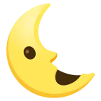 faccina con bocca aperta + faccina ultimo quarto di luna