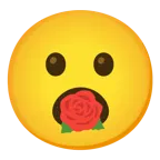 faccina con bocca aperta + rosa