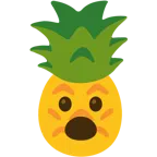 faccina con bocca aperta + ananas