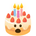 faccina con bocca aperta + torta di compleanno