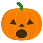 faccina con bocca aperta + zucca di Halloween