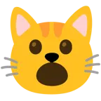 faccina con bocca aperta + muso di gatto