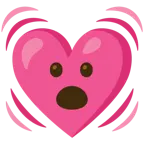 faccina con bocca aperta + cuore che batte