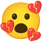 faccina con bocca aperta + cuore infranto