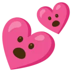 faccina con bocca aperta + due cuori