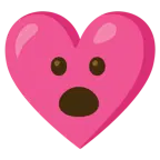 faccina con bocca aperta + cuore con fiocco
