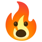 faccina con bocca aperta + fuoco