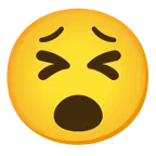 faccina con bocca aperta + faccina stanca