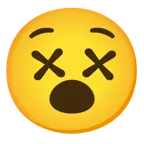 faccina con bocca aperta + faccina frastornata