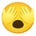 faccina con bocca aperta + non vedo
