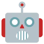 faccina con bocca aperta + faccina di robot