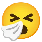 faccina con bocca aperta + faccina che starnutisce
