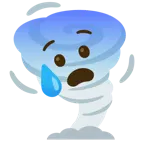 faccina sudata in ansia + tornado