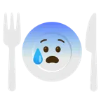 faccina sudata in ansia + piatto e posate