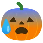 faccina sudata in ansia + zucca di Halloween