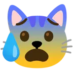 faccina sudata in ansia + muso di gatto