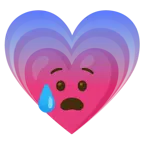 faccina sudata in ansia + cuore che cresce