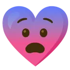 faccina sudata in ansia + cuore con fiocco