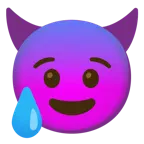 faccina sudata in ansia + faccina con sorriso e corna