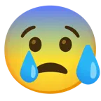 faccina sudata in ansia + faccina che piange