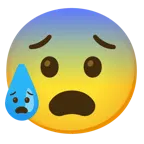 anxious face with sweat + anxious face with sweat