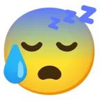 faccina sudata in ansia + faccina che dorme