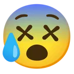 faccina sudata in ansia + faccina frastornata