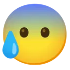 faccina sudata in ansia + faccina senza bocca