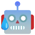 faccina sudata in ansia + faccina di robot