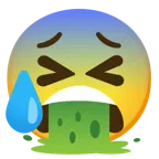 faccina sudata in ansia + faccina che vomita