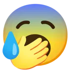 faccina sudata in ansia + faccina che sbadiglia