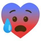 faccina sudata in ansia + cuori
