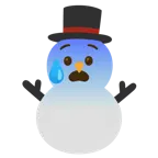 faccina sudata in ansia + pupazzo di neve senza neve