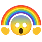 faccina terrorizzata + arcobaleno