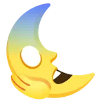 faccina terrorizzata + faccina ultimo quarto di luna