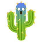 faccina terrorizzata + cactus