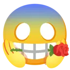 faccina terrorizzata + rosa