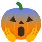 faccina terrorizzata + zucca di Halloween