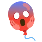 faccina terrorizzata + palloncino