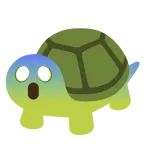faccina terrorizzata + tartaruga