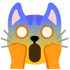 faccina terrorizzata + muso di gatto
