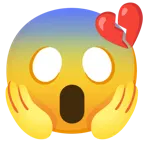 faccina terrorizzata + cuore infranto
