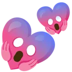 faccina terrorizzata + due cuori