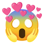 faccina terrorizzata + cuore con freccia