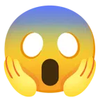 faccina terrorizzata + cuore blu
