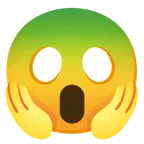 faccina terrorizzata + cuore verde