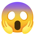 faccina terrorizzata + cuore viola