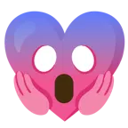 faccina terrorizzata + cuore con fiocco
