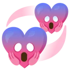 faccina terrorizzata + cuori che girano