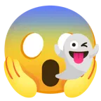 face screaming in fear + face screaming in fear